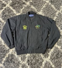 Vintage John Deere Jacket Swingster Mens Large Black Full Zip Bomber Anniversary