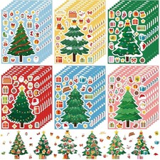 Christmas Tree Stickers for Kids DIY 36 Sheets Party Favors Craft Make Your Own