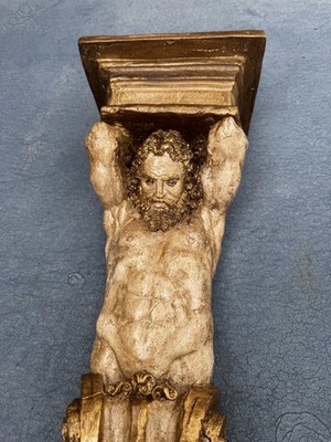 Male Nude Bronze Antique Finish Shelf Wall Sculpture Marco Mac Designs