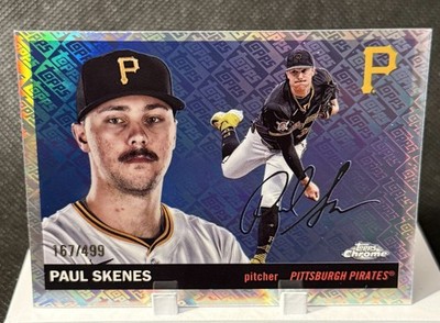2025 Topps Chrome Platinum Paul Skenes Topps Logo Refractor /499 #197 Pirates