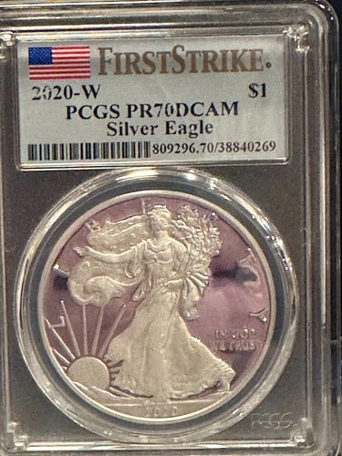 2020-W $1 American Silver Eagle Proof West Point First Strike PCGS PR 70 DCAM