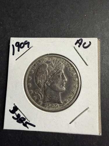1909 Barber Half Dollar 50C – Silver – About Uncirculated (AU)