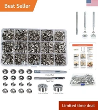 Complete 70-Piece Metal Snap Fasteners Kit - Perfect for Leather Crafts & Repair