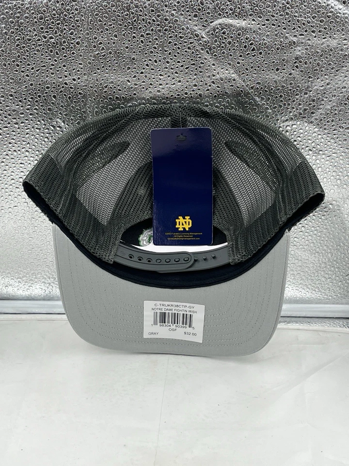 Gorra Notre Dame Fighting Irish NCAA '47 Marca Gris Ajustable Camionero Snapback Foto 3 de 4