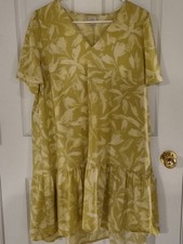 A New Day - Women's Casual Short V Neck Dress - Yellow - Large