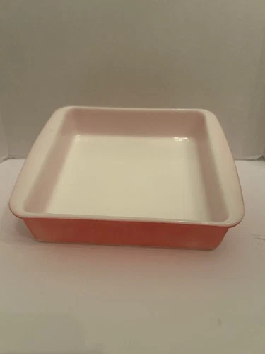 Pyrex Vintage Flamingo Pink Square Baking Dish 8x8 #222 Made In USA No Lid MCM