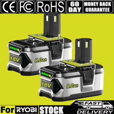 2X 18V 8Ah Akku für RYOBI One+ Plus Lithium RB18L50 P108 P104 Batterie