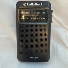 RadioShack 1201848 AM FM Black Analog Portable Pocket Radio