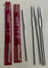 Vintage Lot of 7 Aero Steel Assorted Sizes Crochet Hooks England