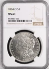 1884-O  $1  MORGAN SILVER DOLLAR NGC MS61