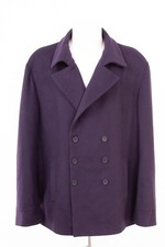 Calvin Klein Mantel Wollmantel Herren Gr. 58 Lila Wolle Kaschmir Kurzmantel