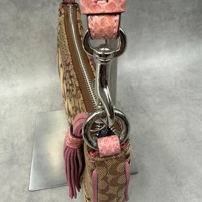 COACH 3693 Vintage Y2K Patchwork Trim Mini Shoulder Bag Pouch Pink 