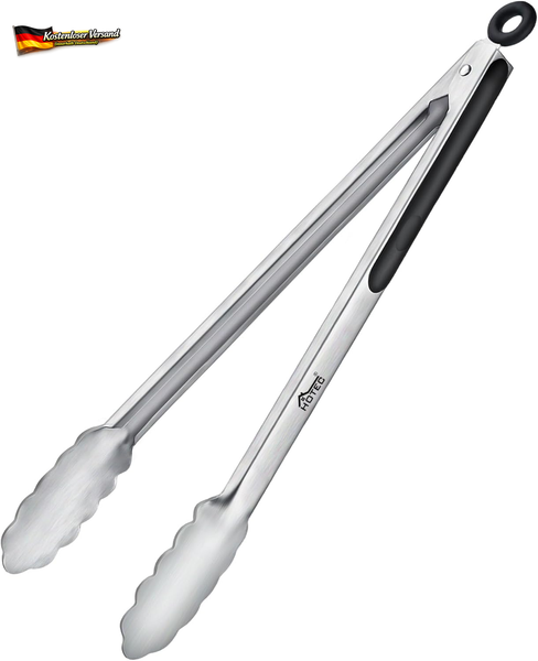 KüChenzange Edelstahl HitzebestäNdig Grillzange Mit Verriegelung 23/30,5 Cm-image