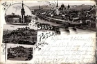Litho Passau in Lower Bavaria, general view, City Hall - 4942616