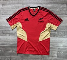 ALL BLACKS NEW ZEALAND RUGBY UNION TRAINING JERSEY SHIRT ADIDAS SIZE L V34502