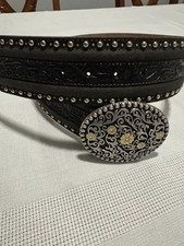 Tony Lama Studded Leather Belt Size 30 NWT Western Tooled