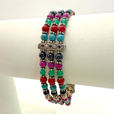 Handmade BOHO Hippie Chick Natural Stone Fashion Statement Bracelet 8"