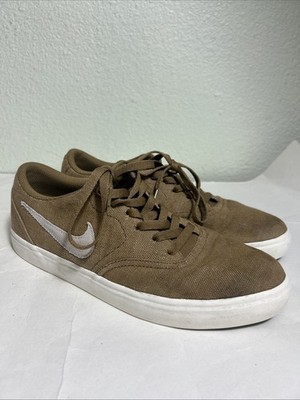 RARE Nike SB Check Solar Golden Beige Canvas Premium Sneakers Sz 9 844493-211