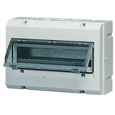 Vimar v51012 12-module wall control unit ip55 + grey door