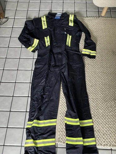 NeeseWear FR Westex UltraSoft Men’s Navy Reflective Coveralls Cotton/Nylon XXL - product listing photo