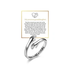 LIU JUN Hug Ring for Granddaughter - Sterling Silver Adjustable Jewelry Gift ...