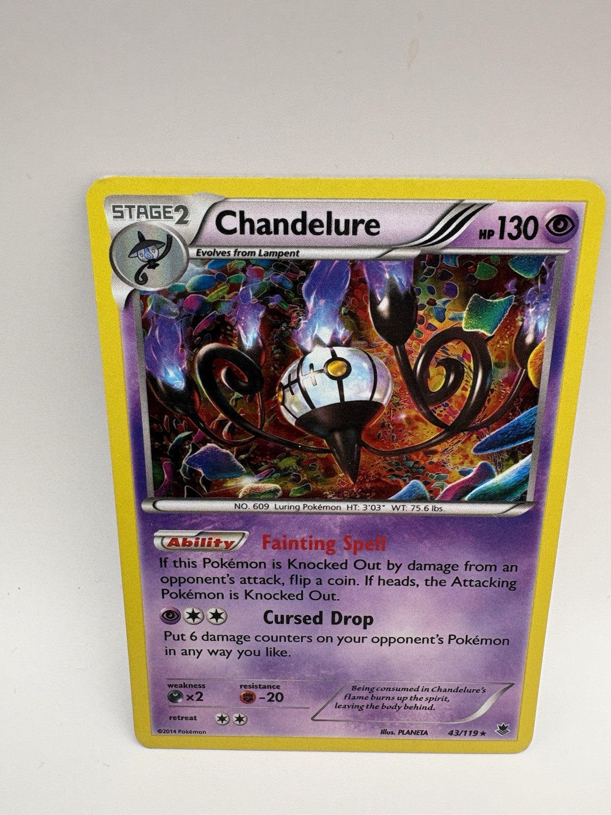 2014 Pokémon Chandelure 43/119 XY-Phantom Forces Holo