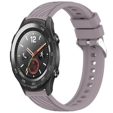 For Huawei Watch 2 20mm Striped Weave Silicone Strap Purple Rol