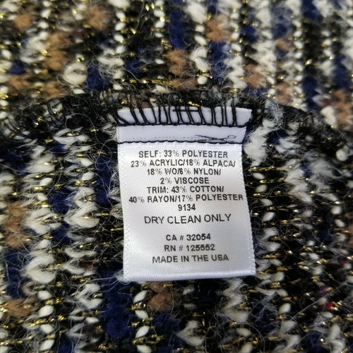Anthropologie Dolan Jacket Sweater Textured Tweed Zip Alpaca Long Adjustable S - Picture 11 of 12