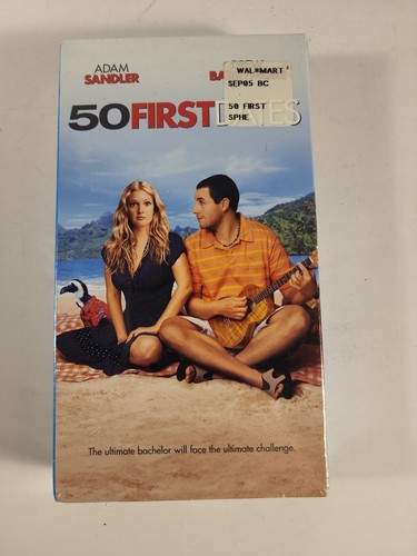50 First Dates 2004 VHS Drew Barrymore Adam Sandler Sean Astin Sony Seal - Picture 1 of 4