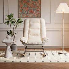 Schaukel Sessel Stillstuhl mit Verstellbarer Rückenlehne,Schaukelstuhl Wohnzimme