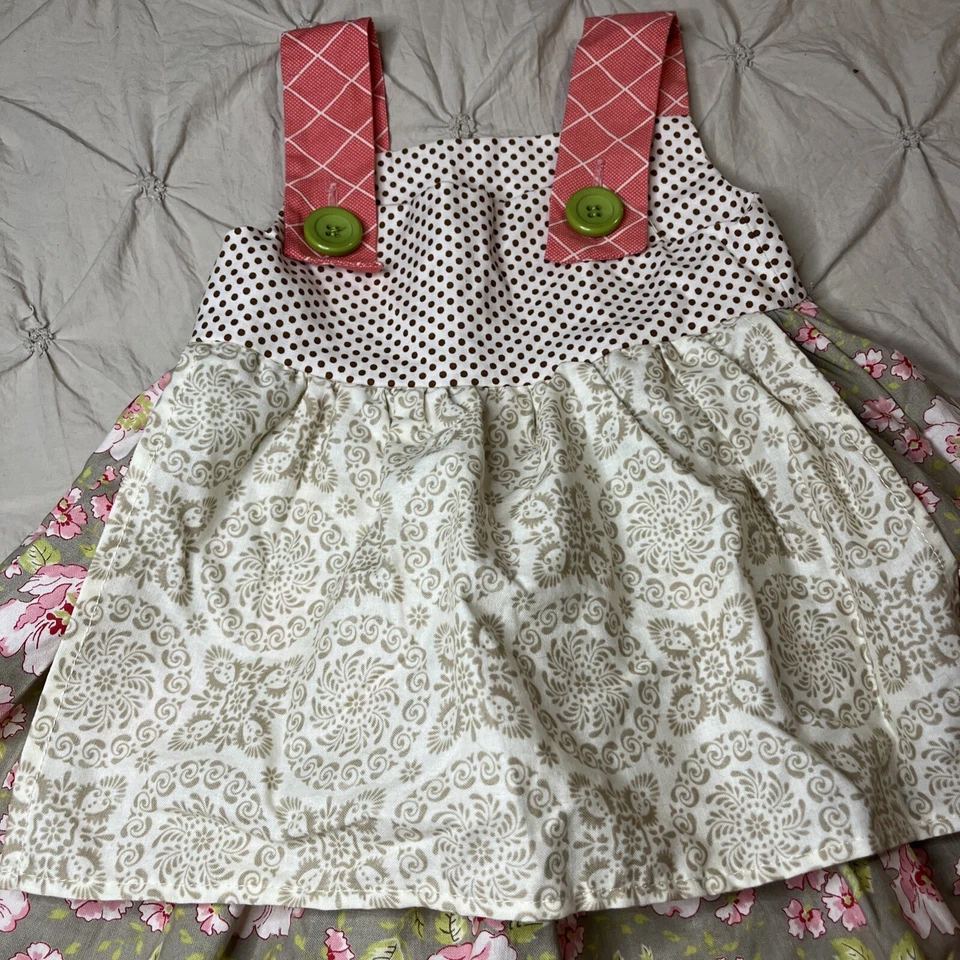 Vestido Delantal Persnickety Talla 12-18 Meses Patrón Mixto Foto 2 de 4