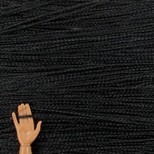 1.5mm Micro Braids Nylon Doll Hair - Nightmare Black - to Reroot Custom Dolls