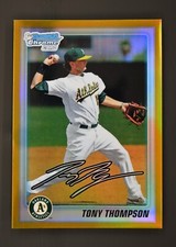 2010 Bowman Chrome #BDPP54 Tony Thompson /50 Gold Refractor 1st Bowman Oakland