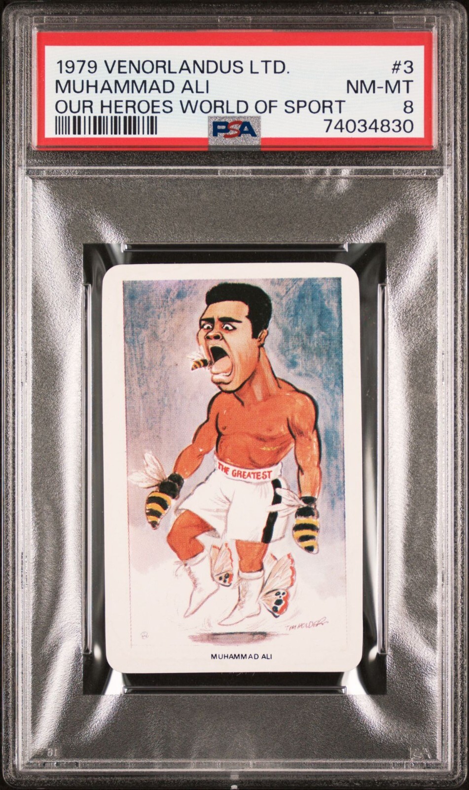 PSA 8 NM- MINT 1979 Venorlandus Muhammad Ali OUR HEROES WORLD OF SPORT #3 Boxing