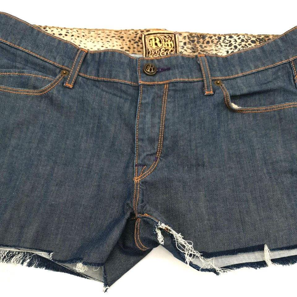 Pantalones Cortos Botines Rich & Skinny Para Mujer Talla 31 Denim Daisy Dukes 8" Tiro Oscuro Foto 4 de 4