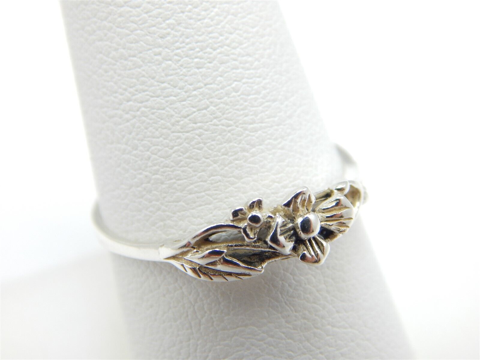 STERLING SILVER 925 FLOWER ROSE BAND RING SIZE 8.… - image 3