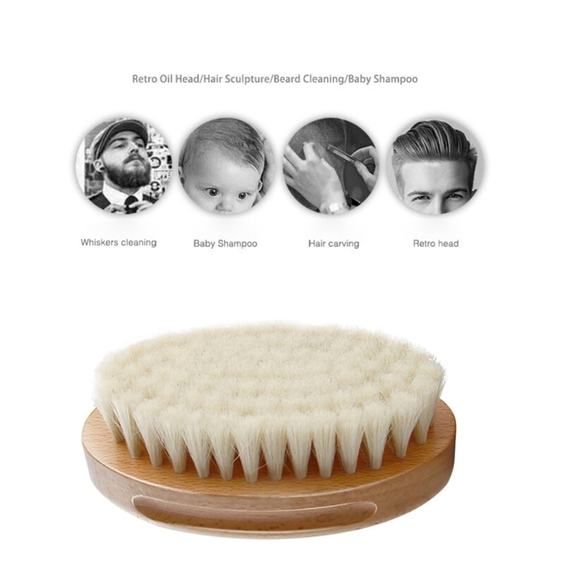 Baby Hair Brush Wooden Handle Baby Bath Brush Soft Bristle CradleCap