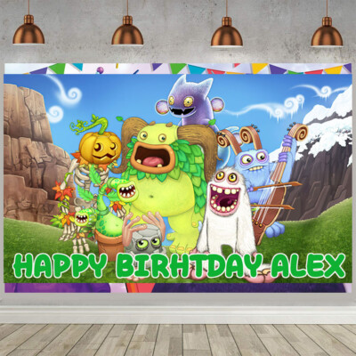 My Singing Monsters Personalised Custom Banner Backdrop Party Decor | eBay