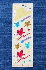 Vintage 1988 Sanrio Hearts Partial Sticker Sheet 80's Japan Valentine 988A
