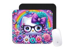 Custom Mouse Pad - Hello Kitty Floral Rainbow - Personalized Office Desk Mat