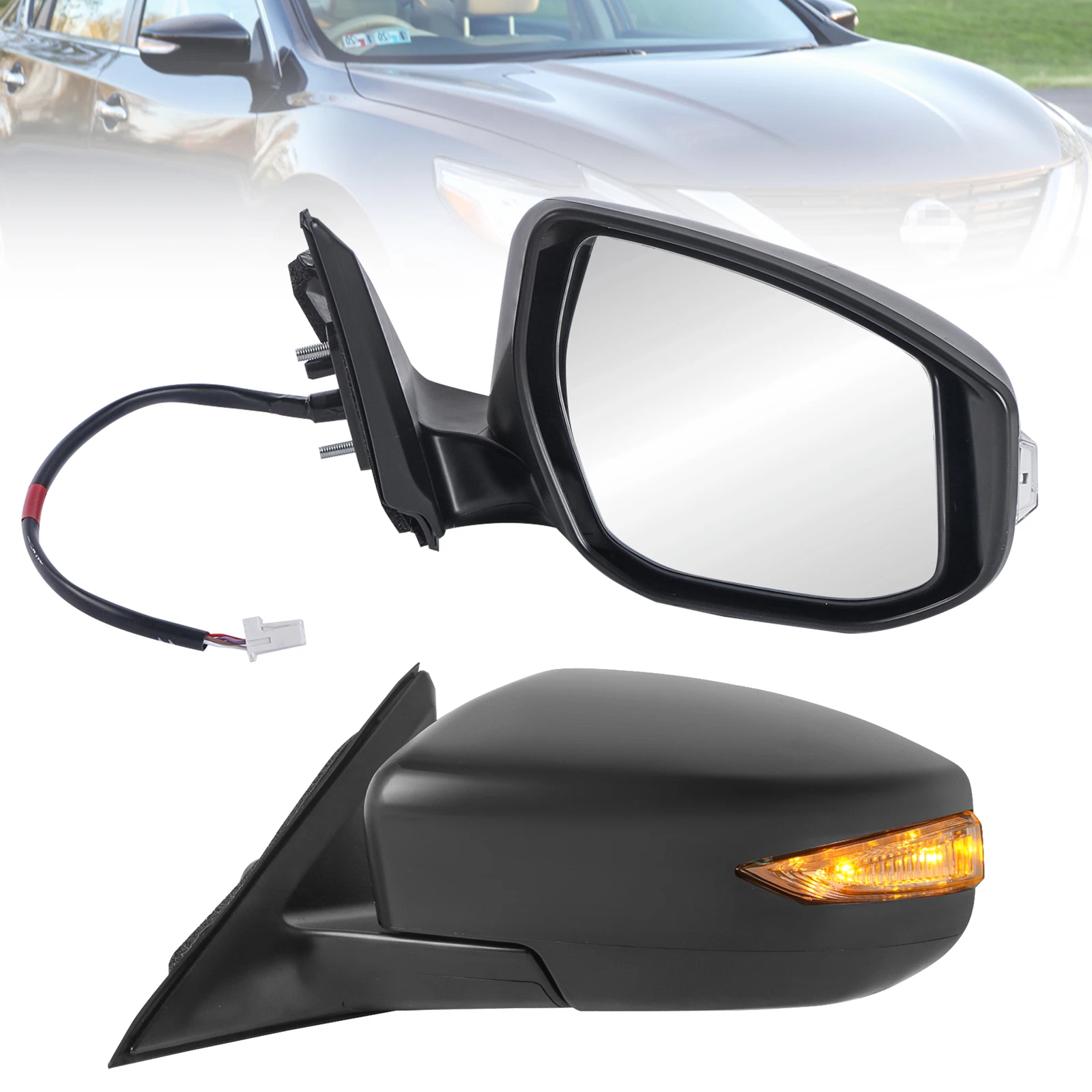 Pair Side View Mirror Power Heated w/ Turn Signal For 2013-2018 Nissan Altima