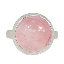 Natural Rose Quartz - Madagascar 925 Sterling Silver Ring Jewelry s.6 ALLR-30553