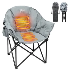 ABORON Oversized Heated Camping Chair, Patio Lounge Chairs with 3 Heat Levels