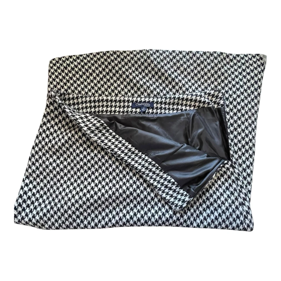 Chadwick’s Of Boston Sz 14P Wool Blend Houndstooth A-Line Maxi Skirt Lined - Image 4 of 4