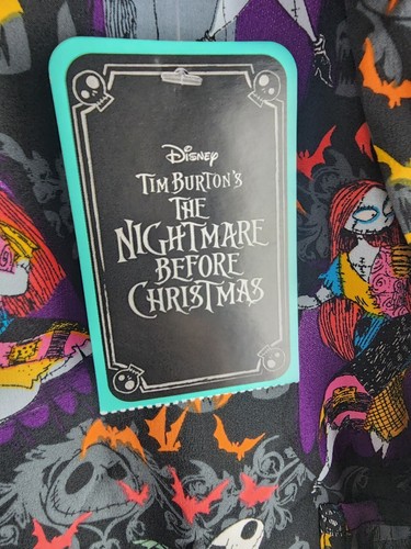 Women's L Disney Nightmare Before Christmas JACK & SALLY Scrub Top Scrubstar - Picture 9 of 10