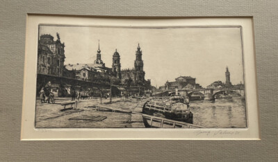 Aquatint Elbe River Georg Jahn German