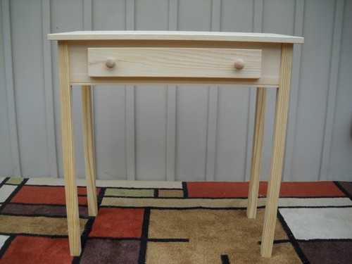 Unfinished 30"x15" Deep Sofa Pine Table w/drawer, Tapered or Straight Block Legs - Picture 8 of 10