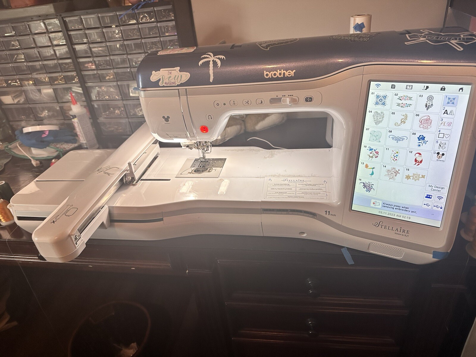 Brother Stellaire XJ1 Computerized Sewing and Embroidery Machine & Extras eBay