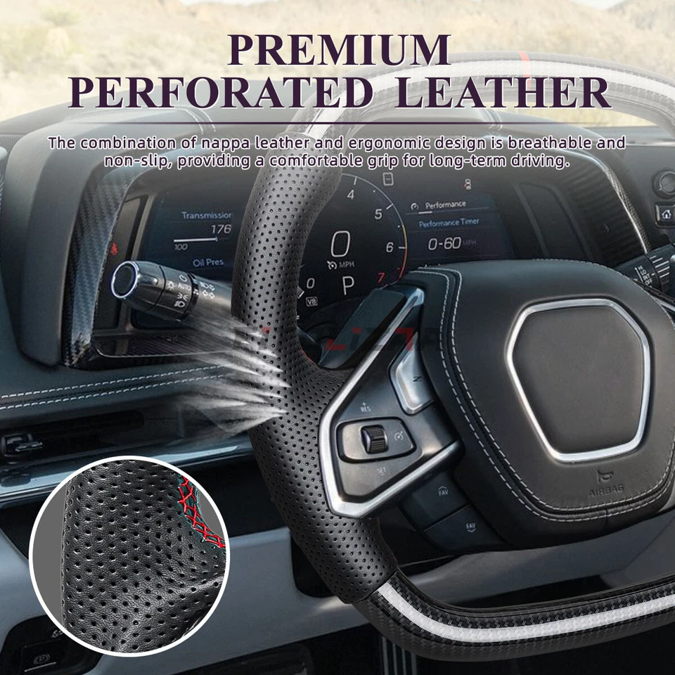 🔥Hydro Dip Carbon Fiber Steering Wheel For Chevrolet Corvette C8 20+ W/ Heated - Image 4 of 4