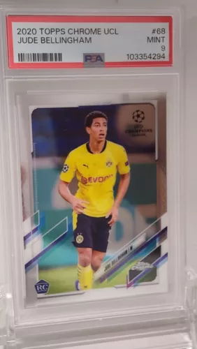 2020 Topps Chrome UEFA Champions League Jude Bellingham #68 Rookie Card PSA 9